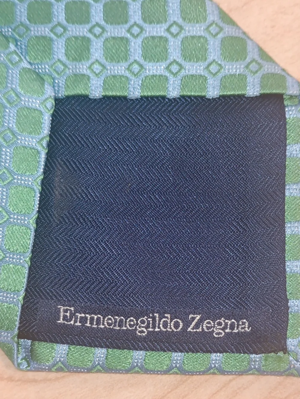 Ermenegildo Zegna Mint Green Geometric Silk Tie